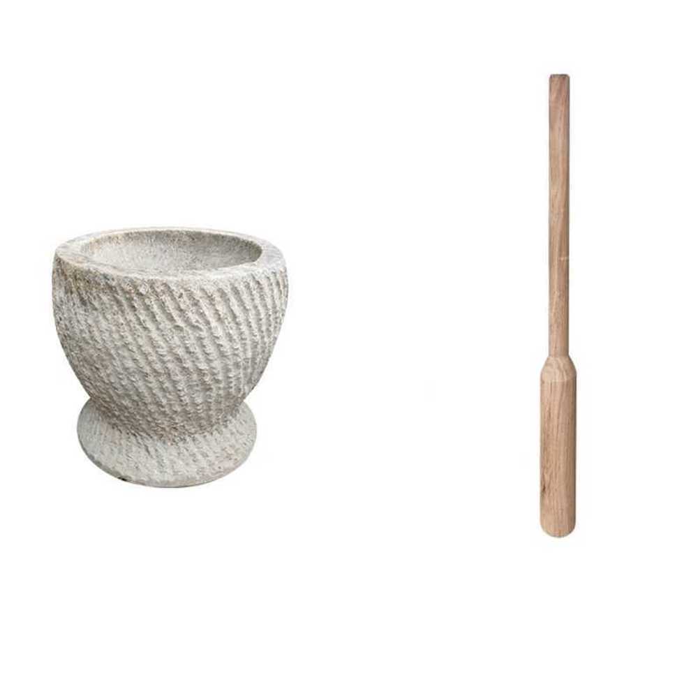 돌절구 전통 대형 상품 나무공이 옛날 시골 떡메 찹쌀떡 A형/직경35cm - 상품 이미지