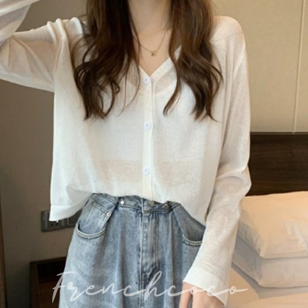 프렌치코코 시스루 여름 가디건 얇은 살내 에어컨 바람