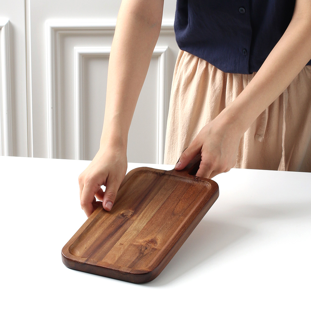 자연리 손잡이 빵 도마 플레이팅 우드 나무 피자 서빙 치즈 보드 29.2x17.2cm - 상세 이미지 4