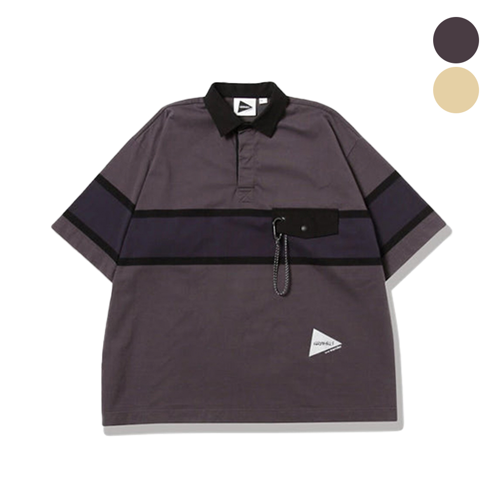 앤드원더 티셔츠 GRAMICCI x and wander tech rugby shirt 25SS 럭비 반팔 5745184518 - 메인 이미지