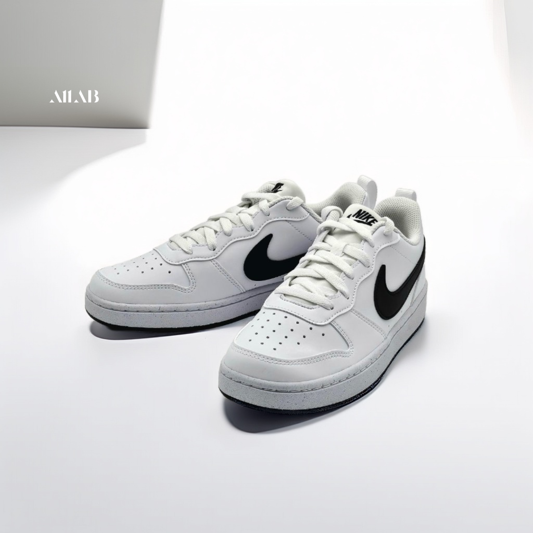 [오늘출발] 나이키 키즈 운동화 코트 버로우 로우 주니어 어린이 초등학생 중학생 신발 화이트(블랙로고), 235