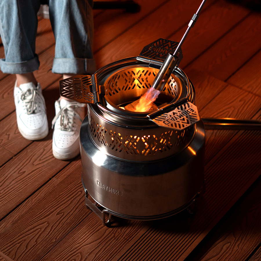 크레모아 아르더 33 캠핑 화로대 불멍 스텐그리들 이중연소 바베큐그릴 접이식 휴대용 가방 포함