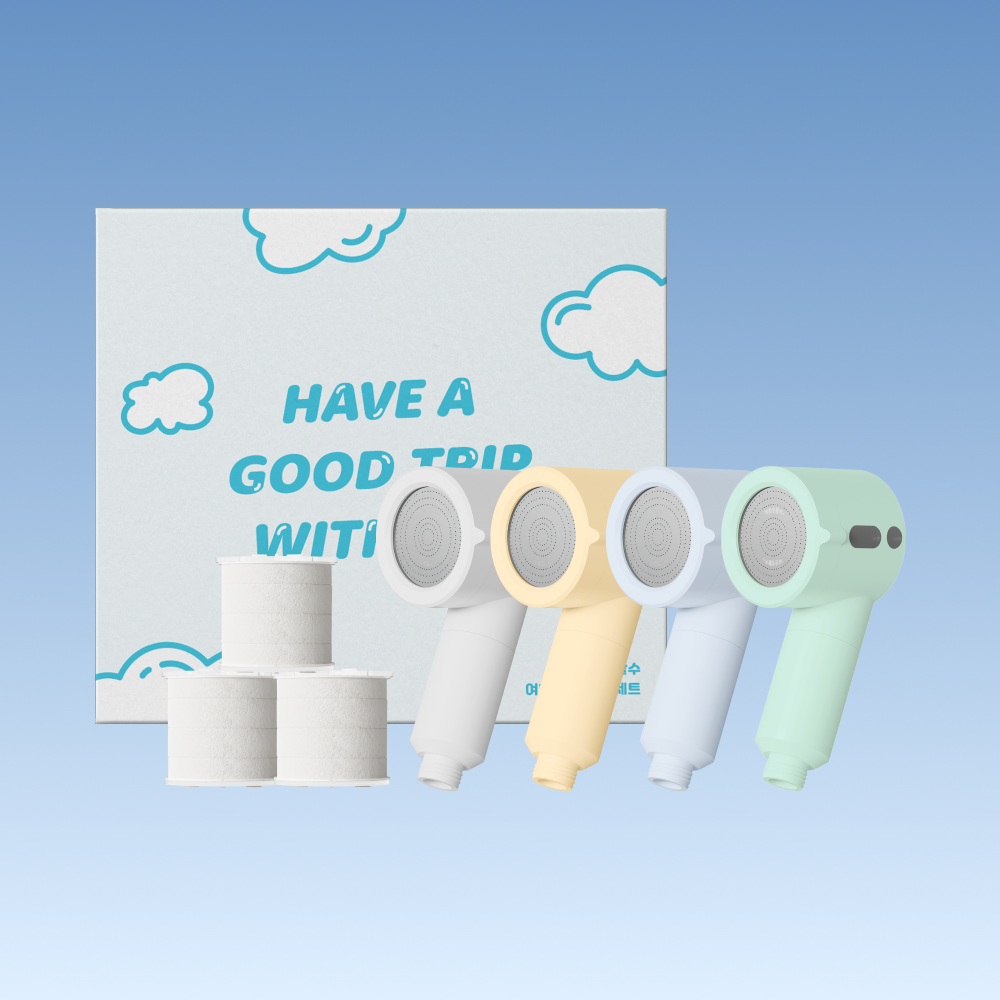 바른생활수 여행용 미니 필터 샤워기 세트 기프트 박스 선물 포장