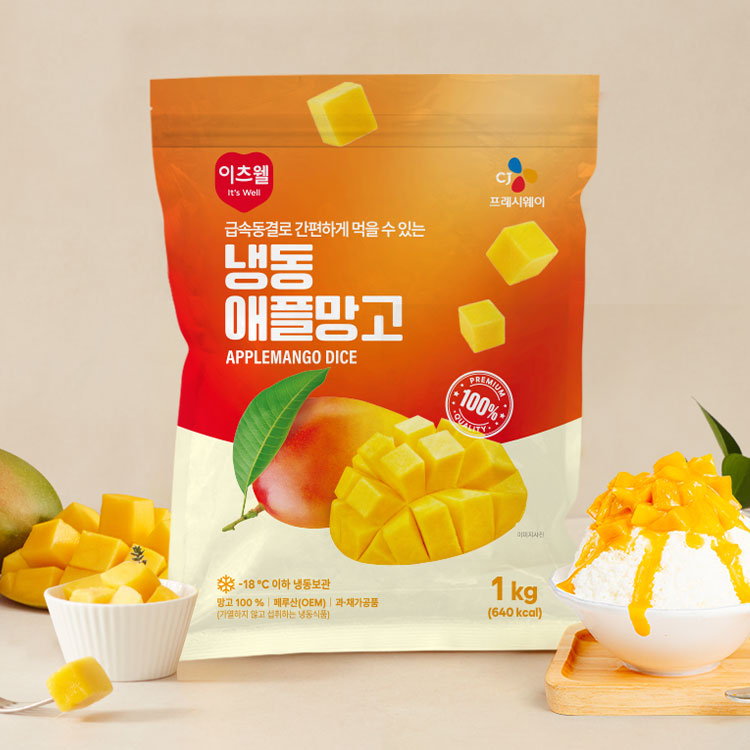 CJ 이츠웰 페루산 냉동 애플망고 1kg - 메인 이미지