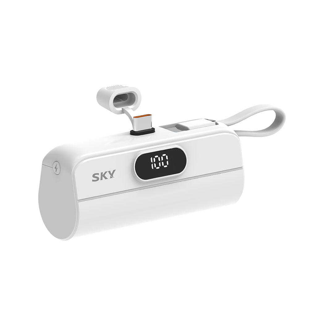 필 X13 Pro 20W C타입 빌트인 디스플레이 도킹형 보조배터리 5000mAh, 화이트