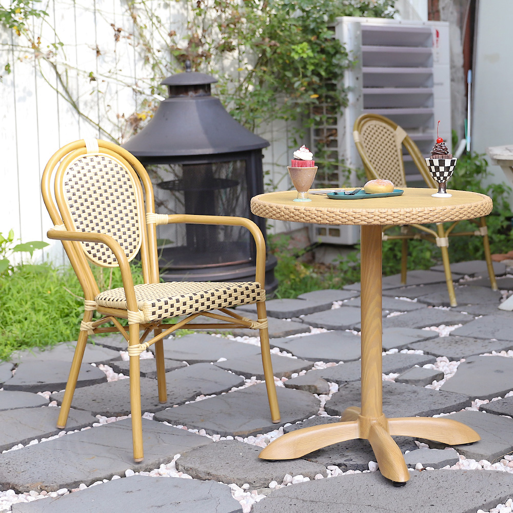 마르케 라탄 원형테이블 야외용 카페테라스 아웃도어가구