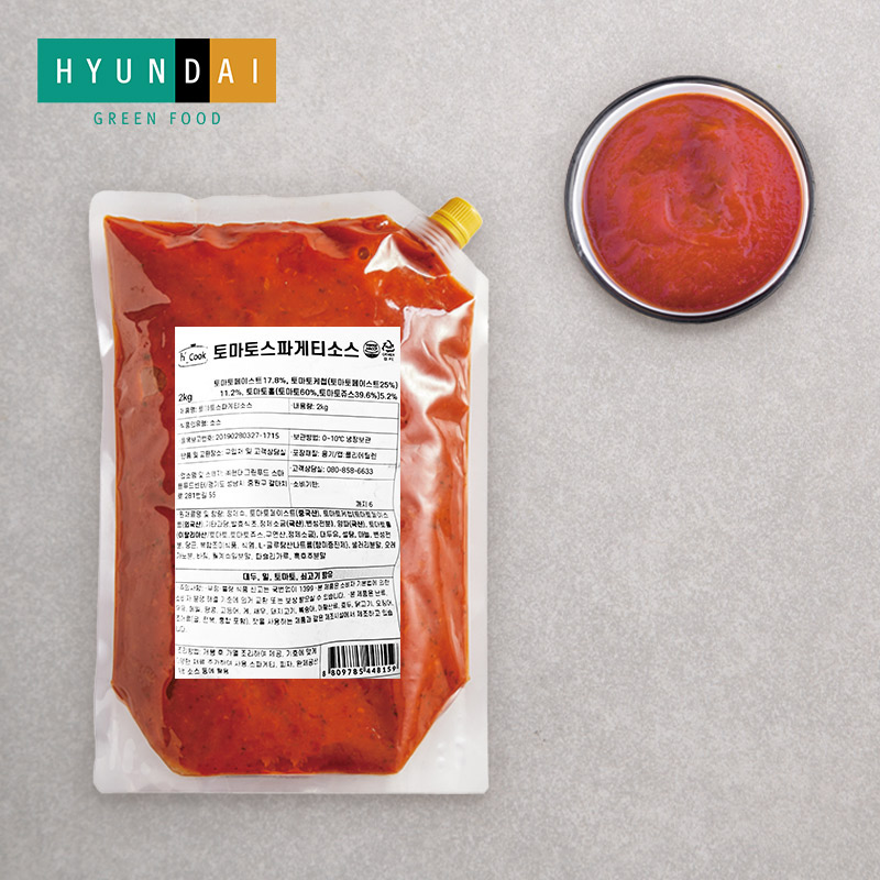 HCOOK 에이치쿡 토마토 스파게티 소스 2kg 식자재 대용량 업소용 식재 유통 현대그린푸드 - 상품 이미지