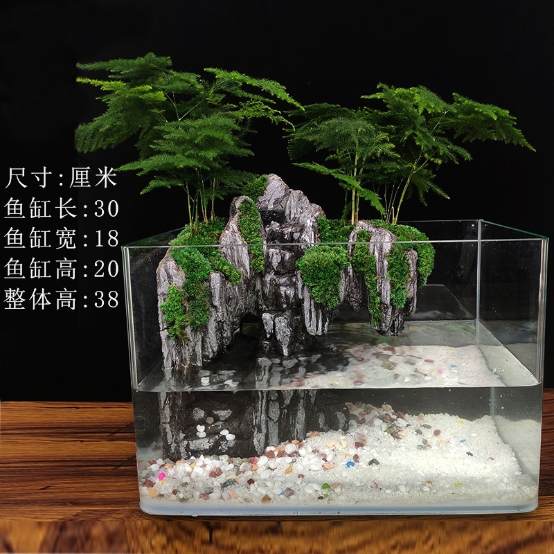 테라리움키트 포레스트 DIY 세트 어항 이끼 피규어 제트 어항없음-흐름버전-매달린산 - 상세 이미지 4