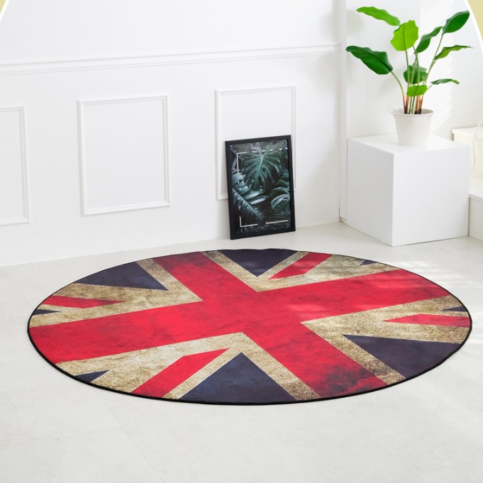 원형북유럽카페트 유니온잭 빈티지러그 원룸러그