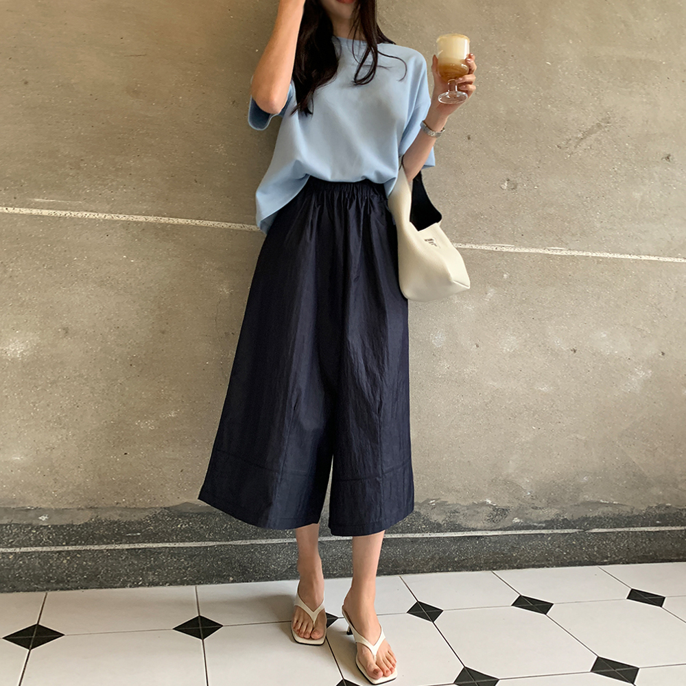 엘로하 9부 와이드 밴딩 팬츠 - 상세 이미지 3