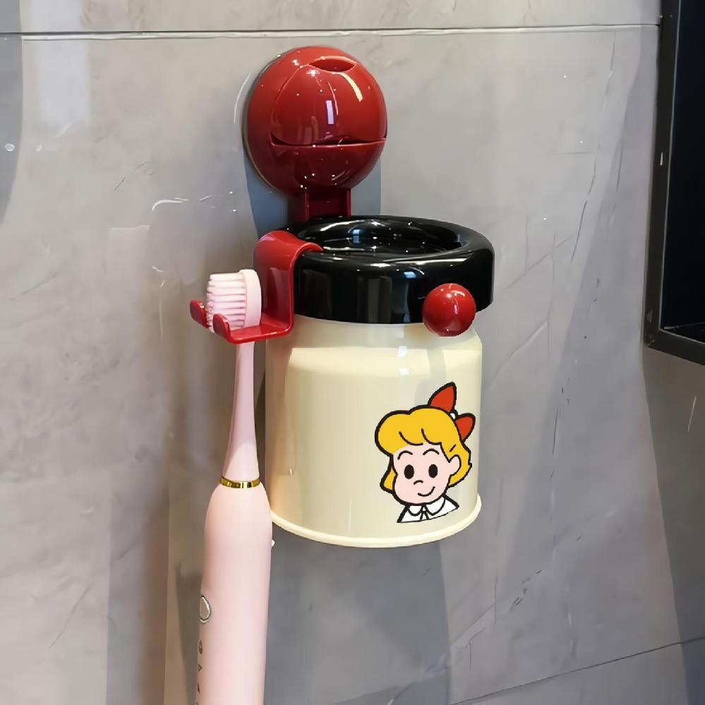 흡착식 칫솔꽂이 양치컵 거치대 욕실용품 가족 커플 하라다 오사무 만화 방수 스티커 - 상세 이미지 2