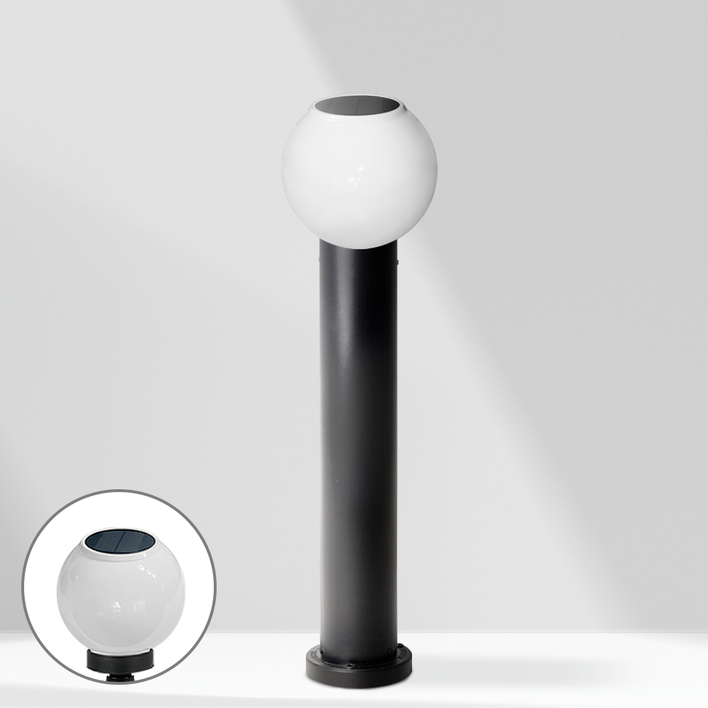 태양광 원형 문주등 정원 볼라드 잔디등 야외 LED 호박등 전구 조명 25호 기둥 60cm - 상세 이미지 2