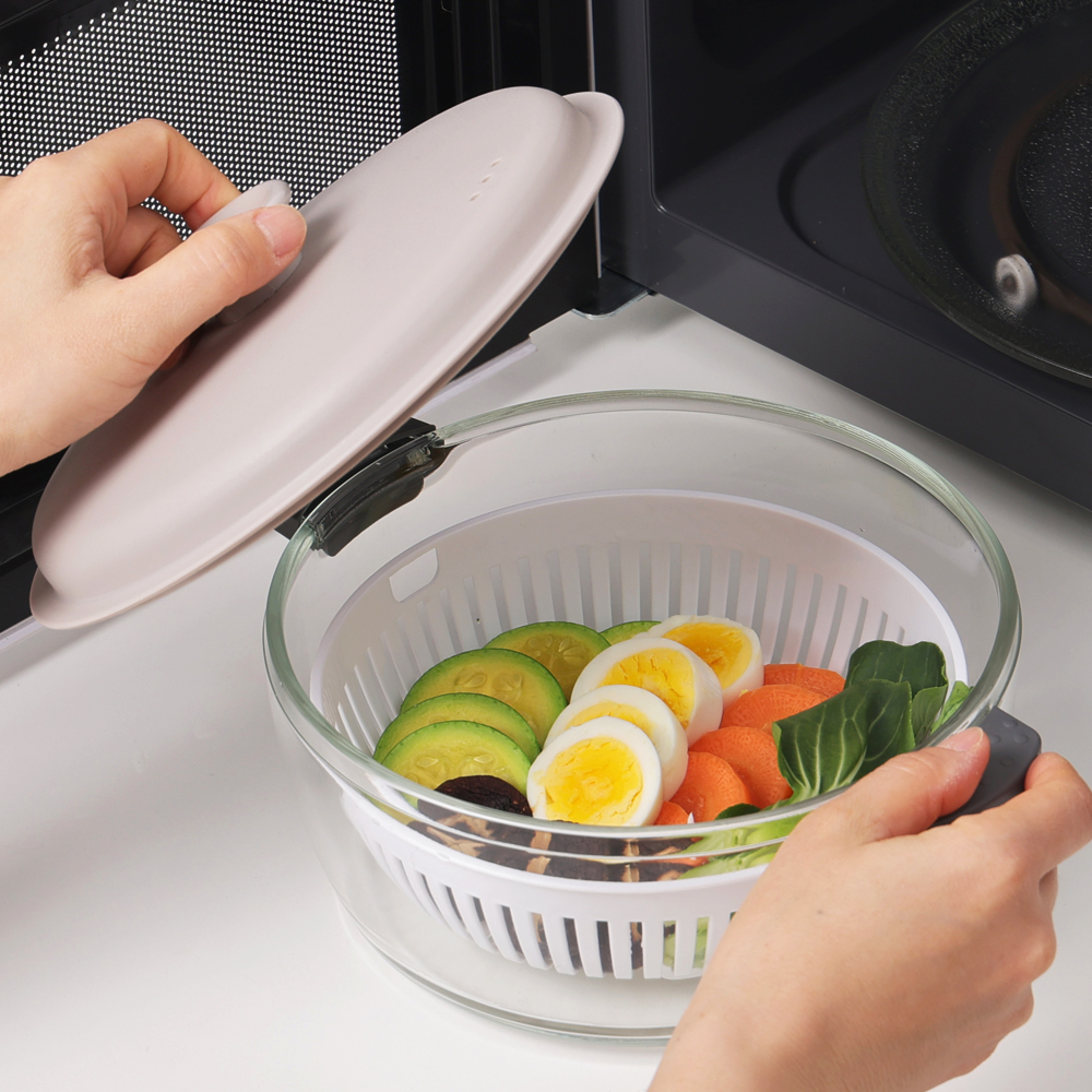 네오플램 전자레인지용기 1.6L 계란찜기 에어프라이어 유리캐서롤 이미지 2