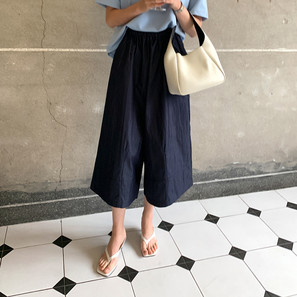 엘로하 9부 와이드 밴딩 팬츠 - 상세 이미지 4