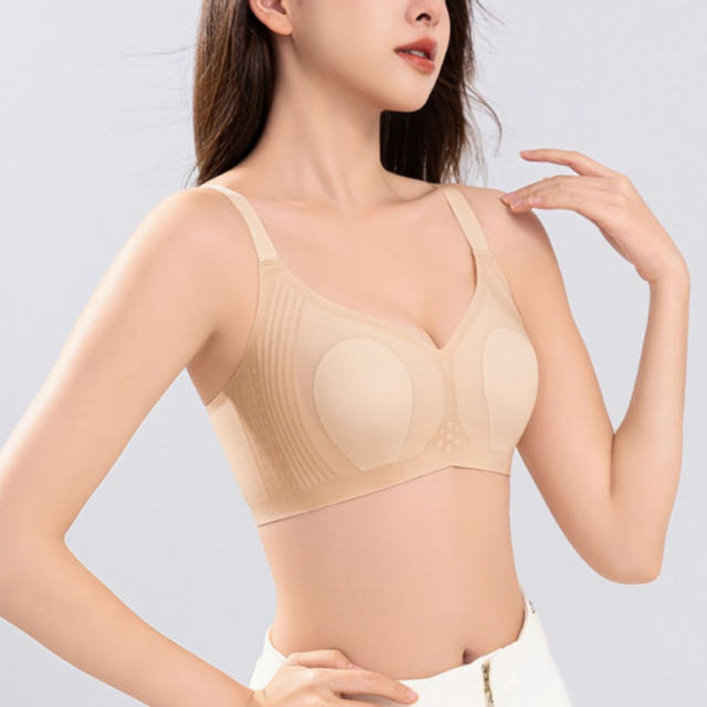 가슴작아보이는브라 라이트 수면 심리스 패드없는 얇은 노패드 뽕없는 시원한 여름 작아지는