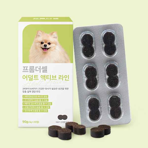프롬더셀 강아지 성견 종합 영양제 심장 다이어트 간 눈물자국 관절 항산화제 30정