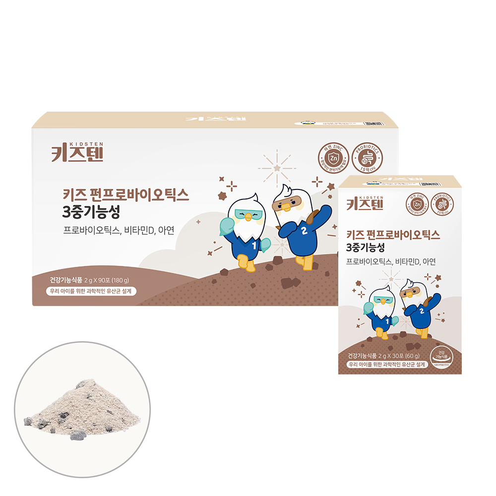 키즈텐 맛있는 크런키 아기 키즈 펀 프로바이오틱스 유산균 영양제 30포, 4개