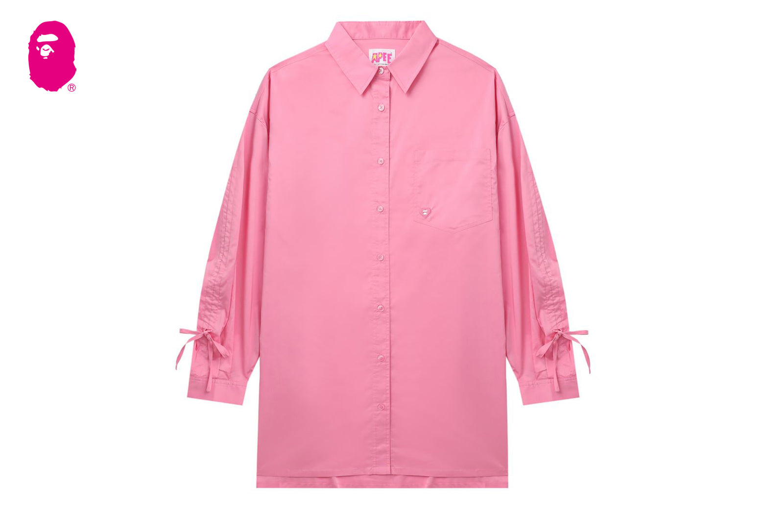 베이프 우먼즈 셔츠 DRAWSTRING DETAILS BOYFRIEND SHIRT 4월 신상 CK20-231-002 - 상세 이미지 2
