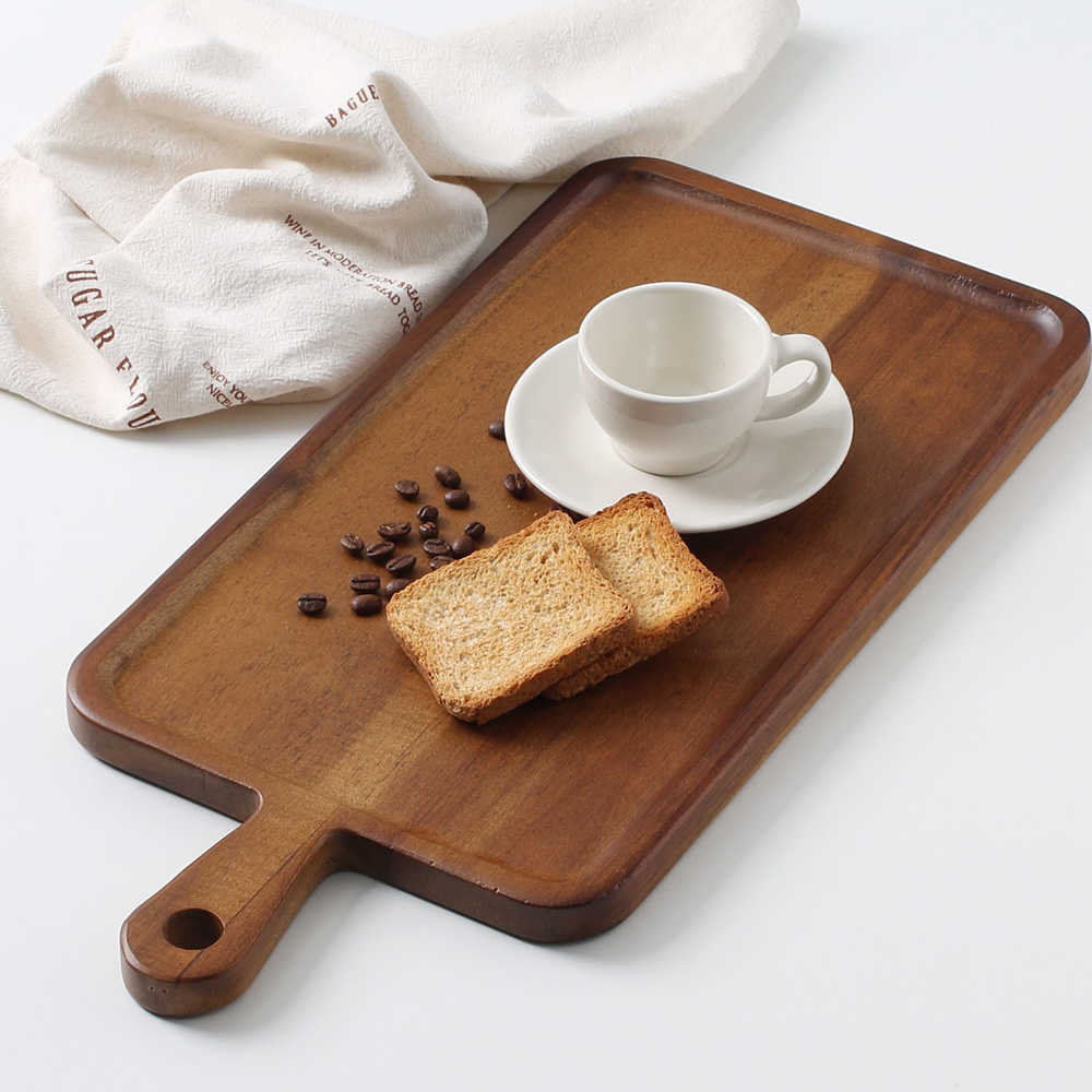 자연리 손잡이 빵 도마 플레이팅 우드 나무 피자 서빙 치즈 보드 40x23.2cm - 상세 이미지 4