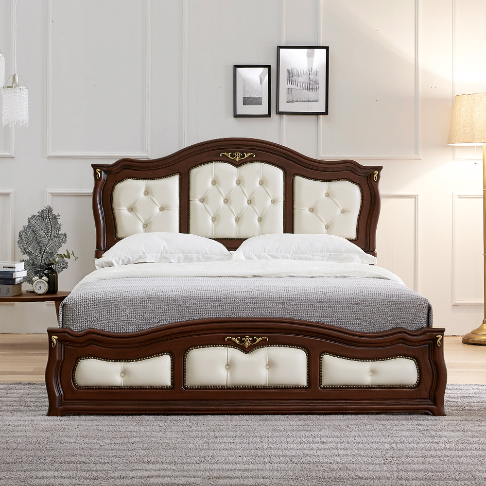 동서가구 벨라 빈티지 엔틱 퀸침대+케미컬10T DF910500