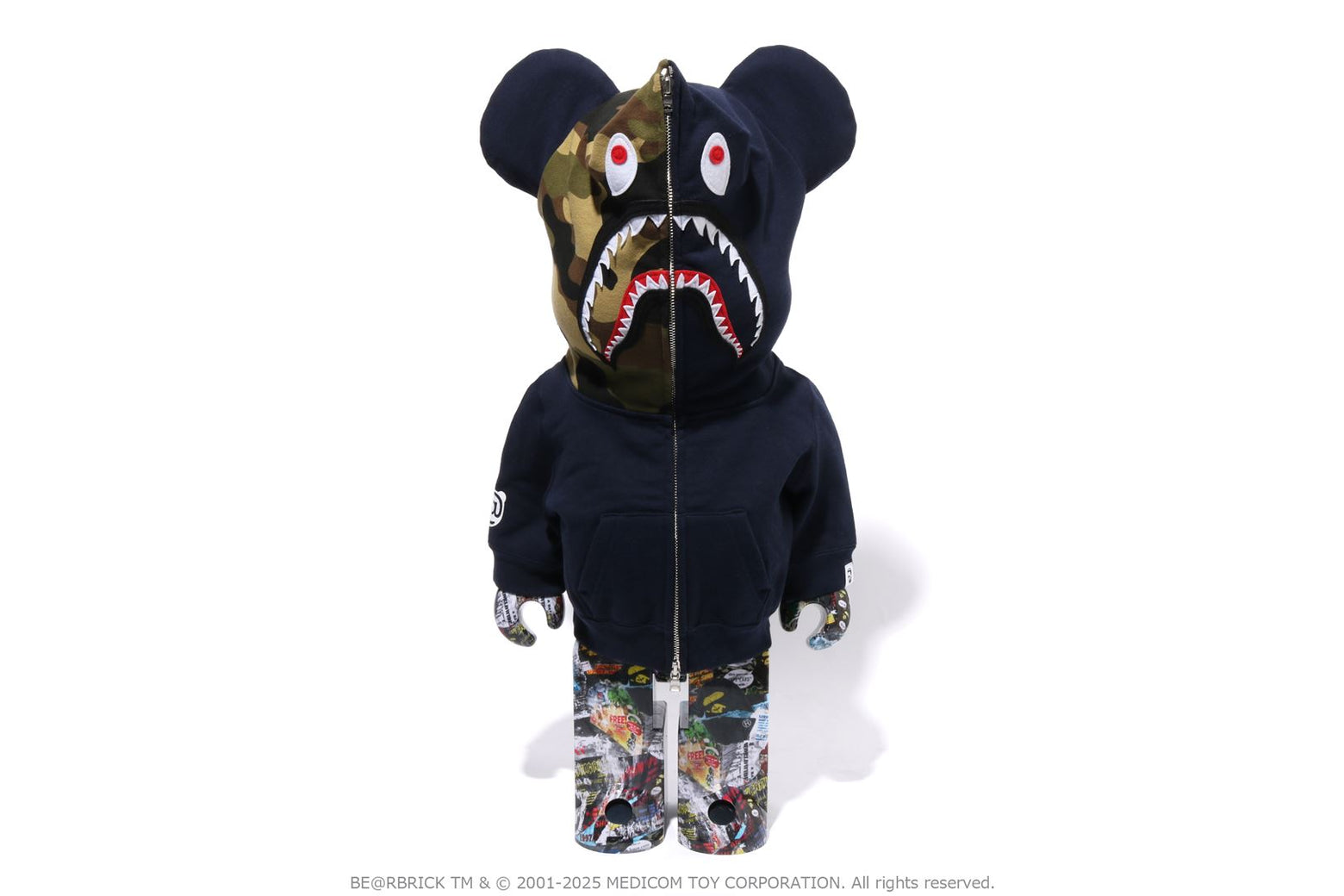 베이프 베어브릭 LEGACY CAMO SHARK BE@RBRICK 1000% 4월 신상 1K73-185-904 - 상세 이미지 2