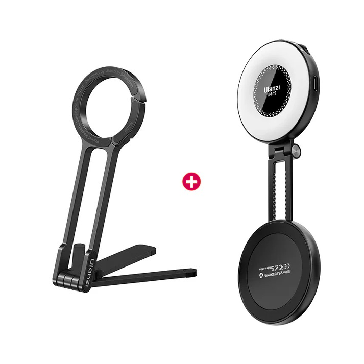 울란지 맥세이프 마그네틱 셀카봉 삼각대 + 조명 키트 (LM19 조명 + MA30 블랙)