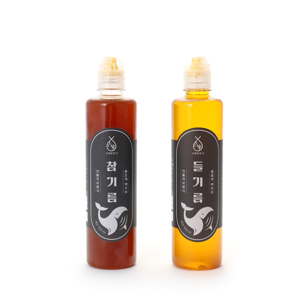 고래방앗간 마개가 편한 저온압착 국산 참기름 들기름 500ml