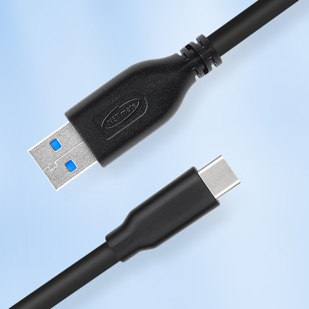 강원전자 넷메이트 USB3.1(3.0) C타입 AM-CM 케이블 (블랙) 2m, 1개 - 메인 이미지