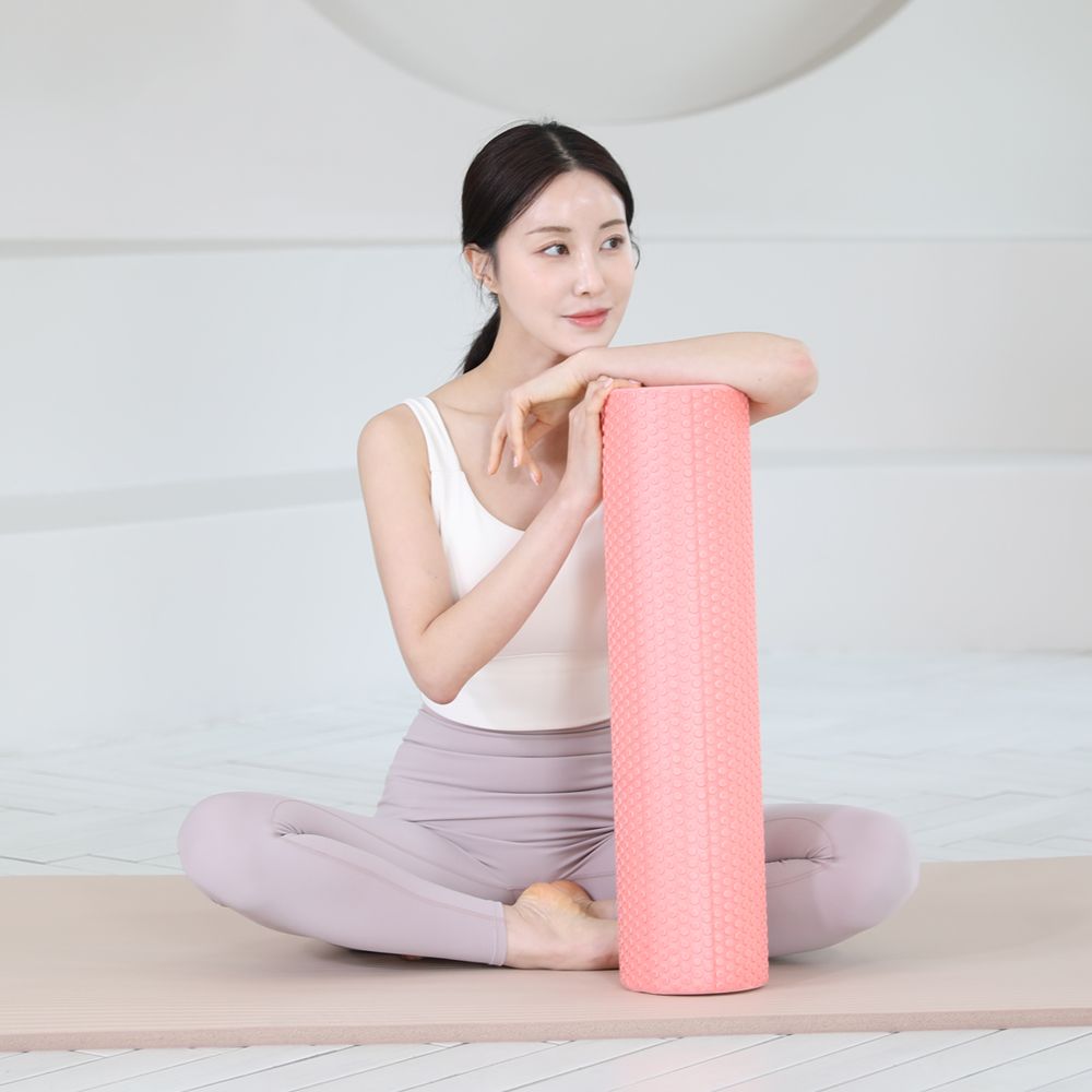 고무나라 EPP 폼롤러 90cm 요가 필라테스 종아리 허리 마사지 스트레칭 운동 홈트 블랙 - 상세 이미지 4