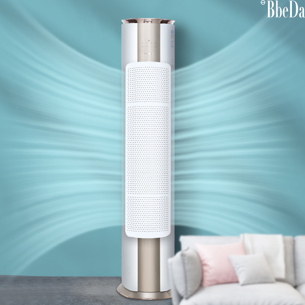 빼다 원형 스탠드 에어컨 바람막이 무풍 가람막 풍향 가이드 무타공 접착식 커버