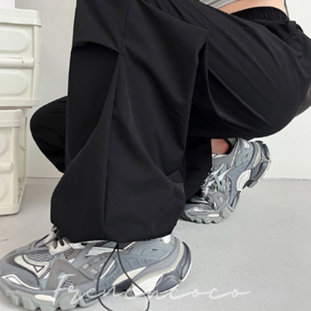 프렌치코코 바스락 카고팬츠 와이드 밴딩바지 스트링팬츠 y2k - 상품 이미지