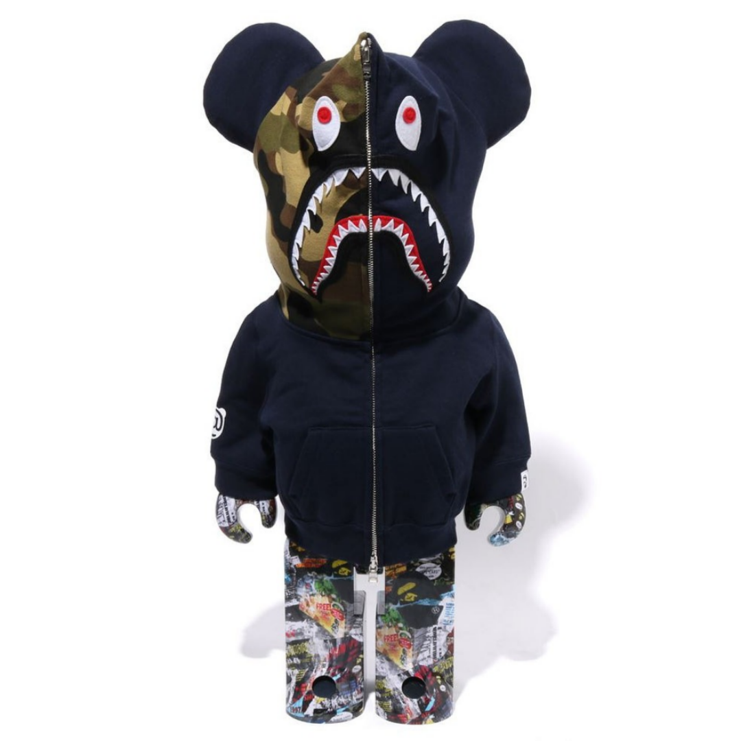 베이프 베어브릭 LEGACY CAMO SHARK BE@RBRICK 1000% 4월 신상 1K73-185-904 - 상품 이미지