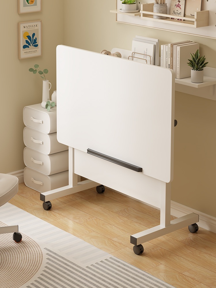 높이각도조절책상 환자용 식탁 침대상 사이드 드로잉 이젤 제트 들어올리기및이동+흰색60x40 - 상품 이미지