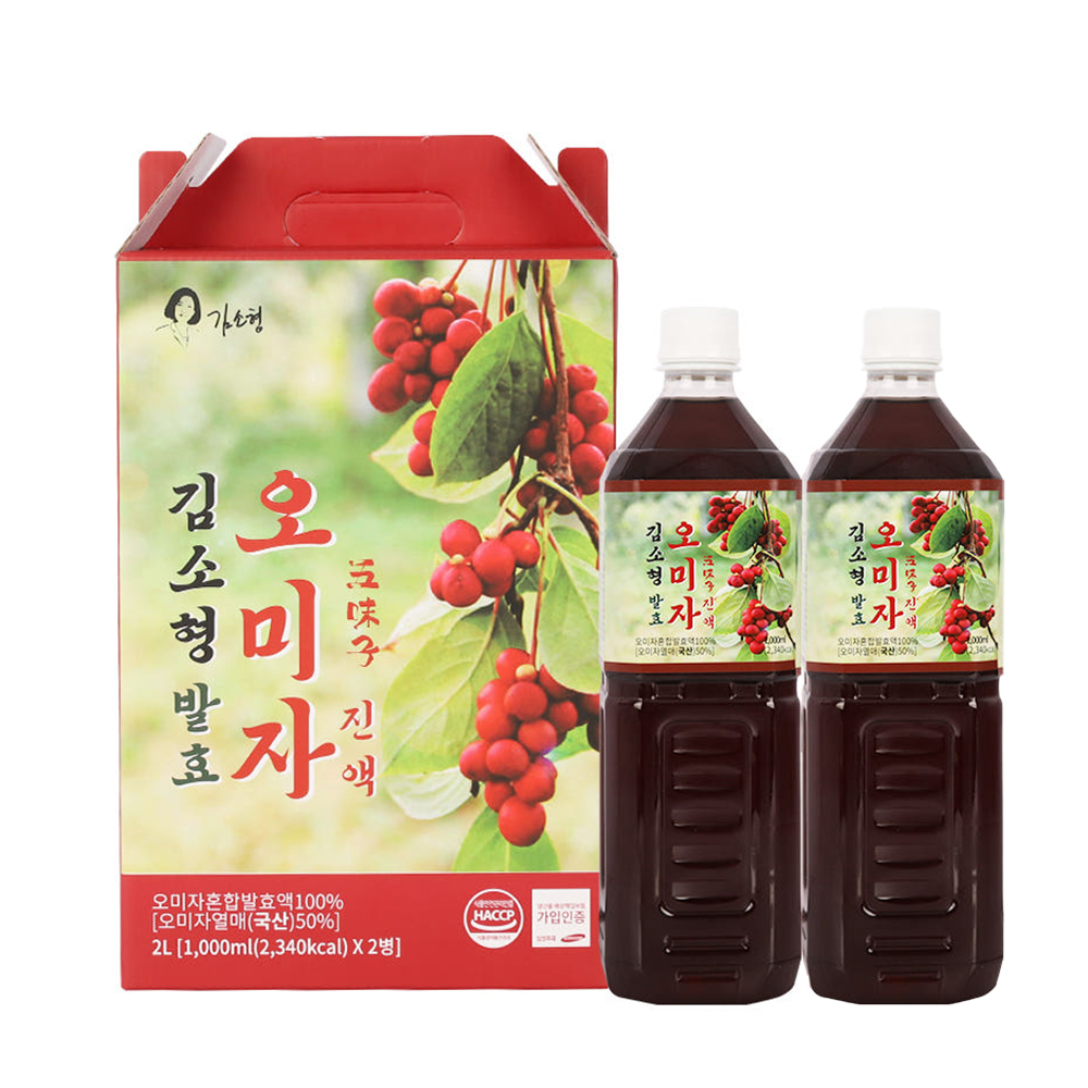 [김소형원방] 문경 발효 오미자 진액 오미자청 원액 엑기스 1Lx2병 - 상품 이미지