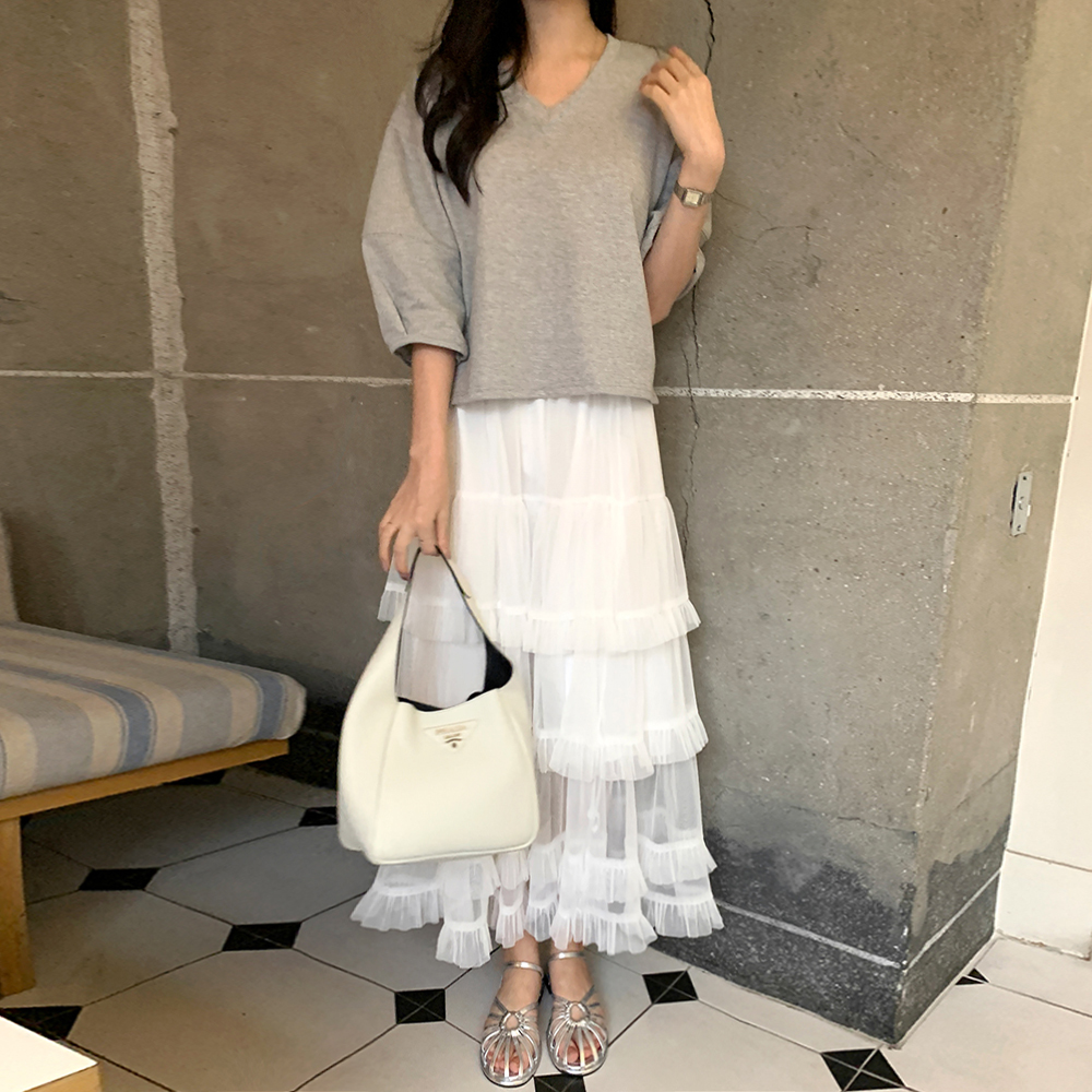 레닌 샤레이스 티어드 밴딩 스커트 이미지 6