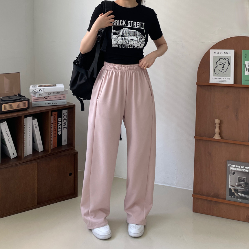 [국내생산/스트링] 사이드 절개 라인 와이드 조거 벌룬핏 히든 밴딩 트레이닝 팬츠 츄리닝 상세 이미지 91