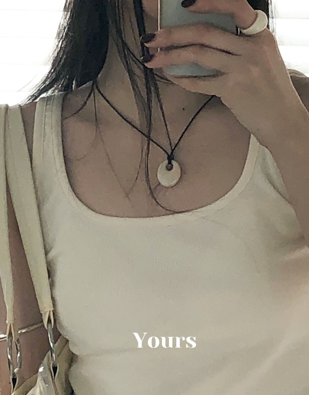 Marble Pendant Necklace 마블 펜던트 네크리스 (길이 조절 가능) 상세 이미지 3