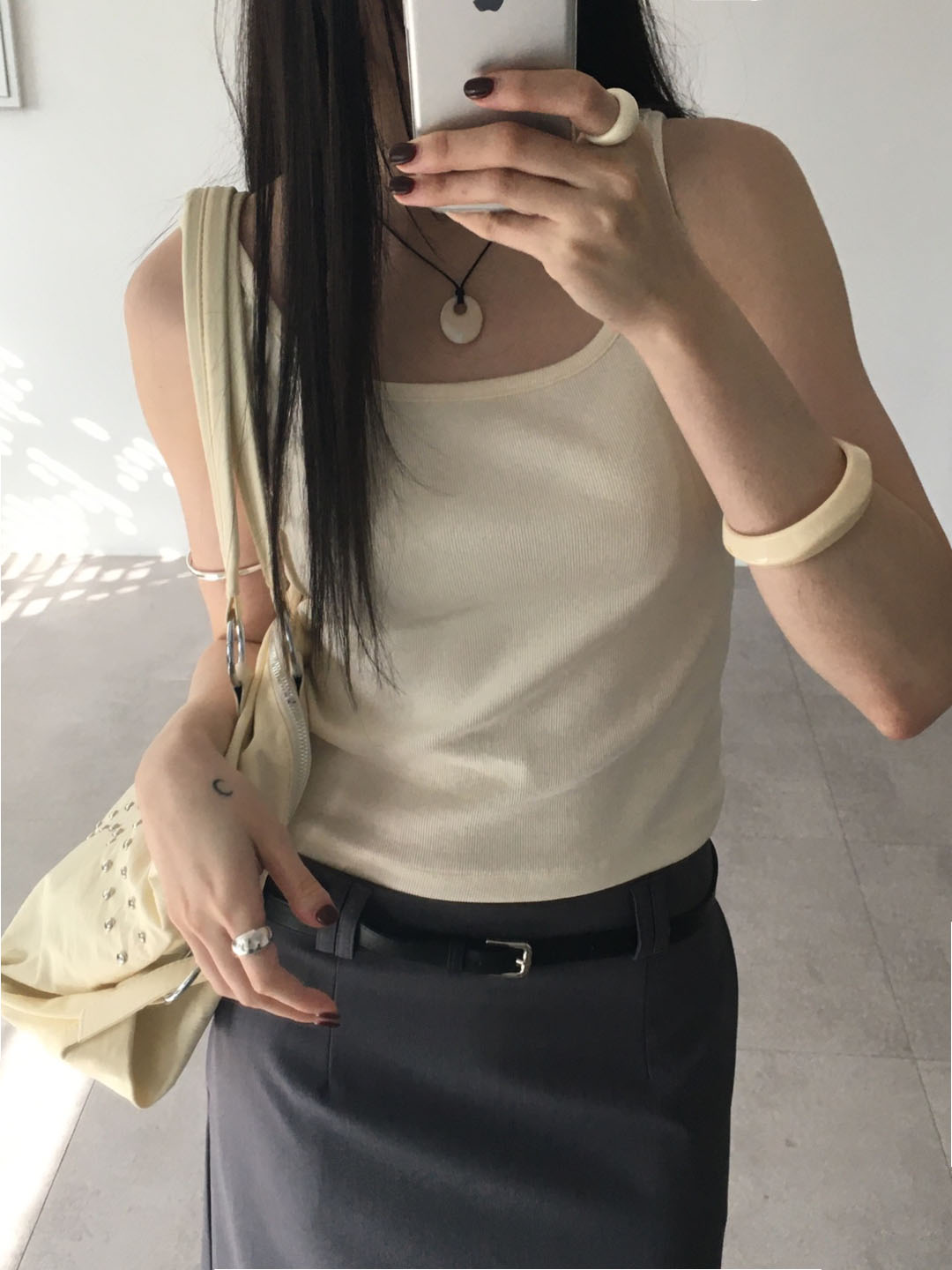 Marble Pendant Necklace 마블 펜던트 네크리스 (길이 조절 가능) 상세 이미지 7