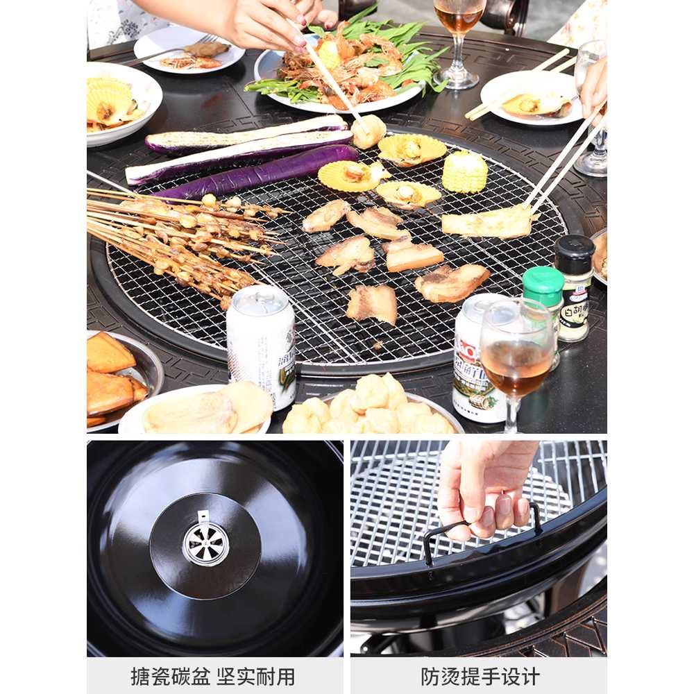 가정용 바베큐테이블 야외 화로 테라스 식탁 4인용 100CM 그릴 - 상세 이미지 5