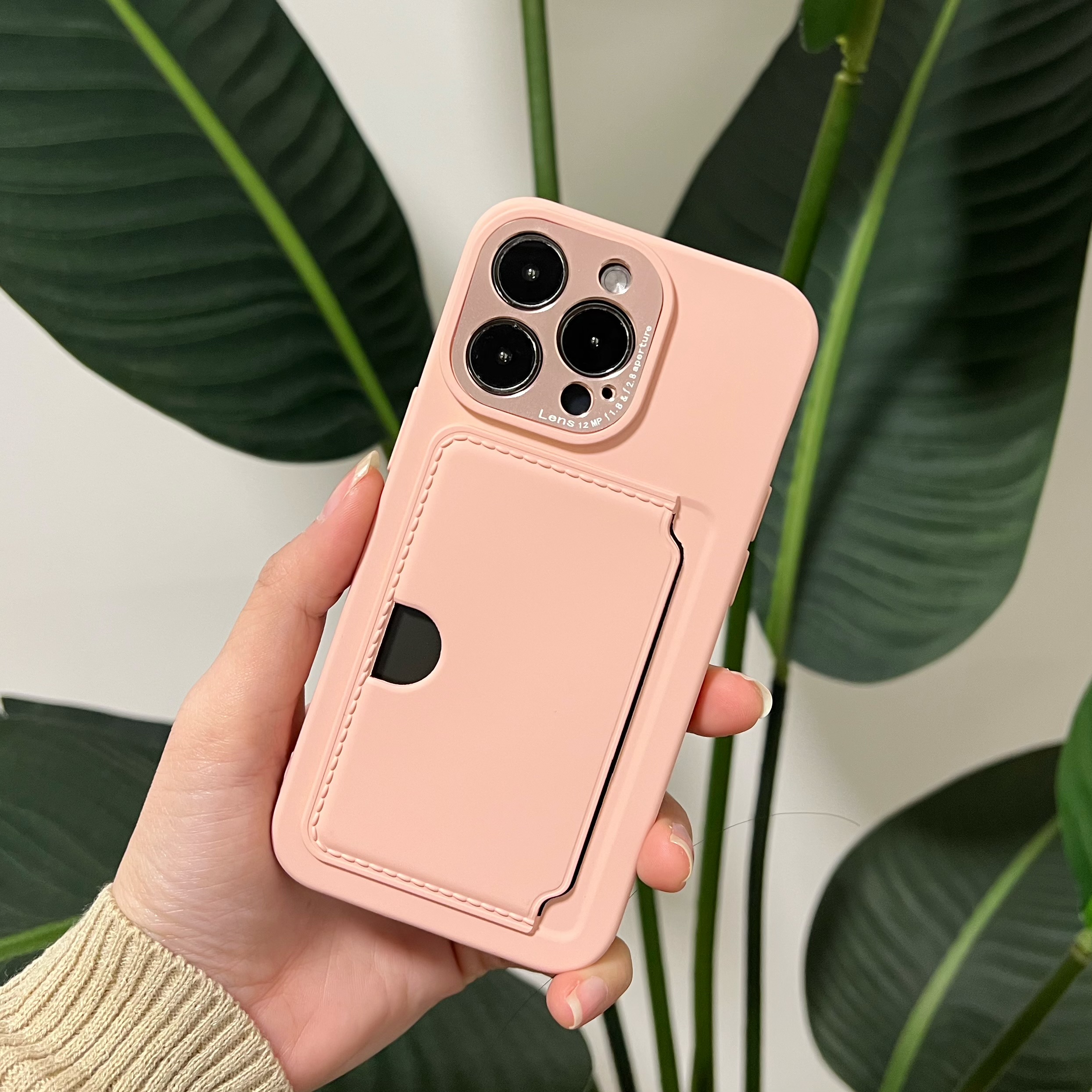 카드 케이스 슬림 2장 수납 범퍼 카메라보호 풀커버 실리콘 젤리 블랙, 아이폰16 프로 - 상세 이미지 5