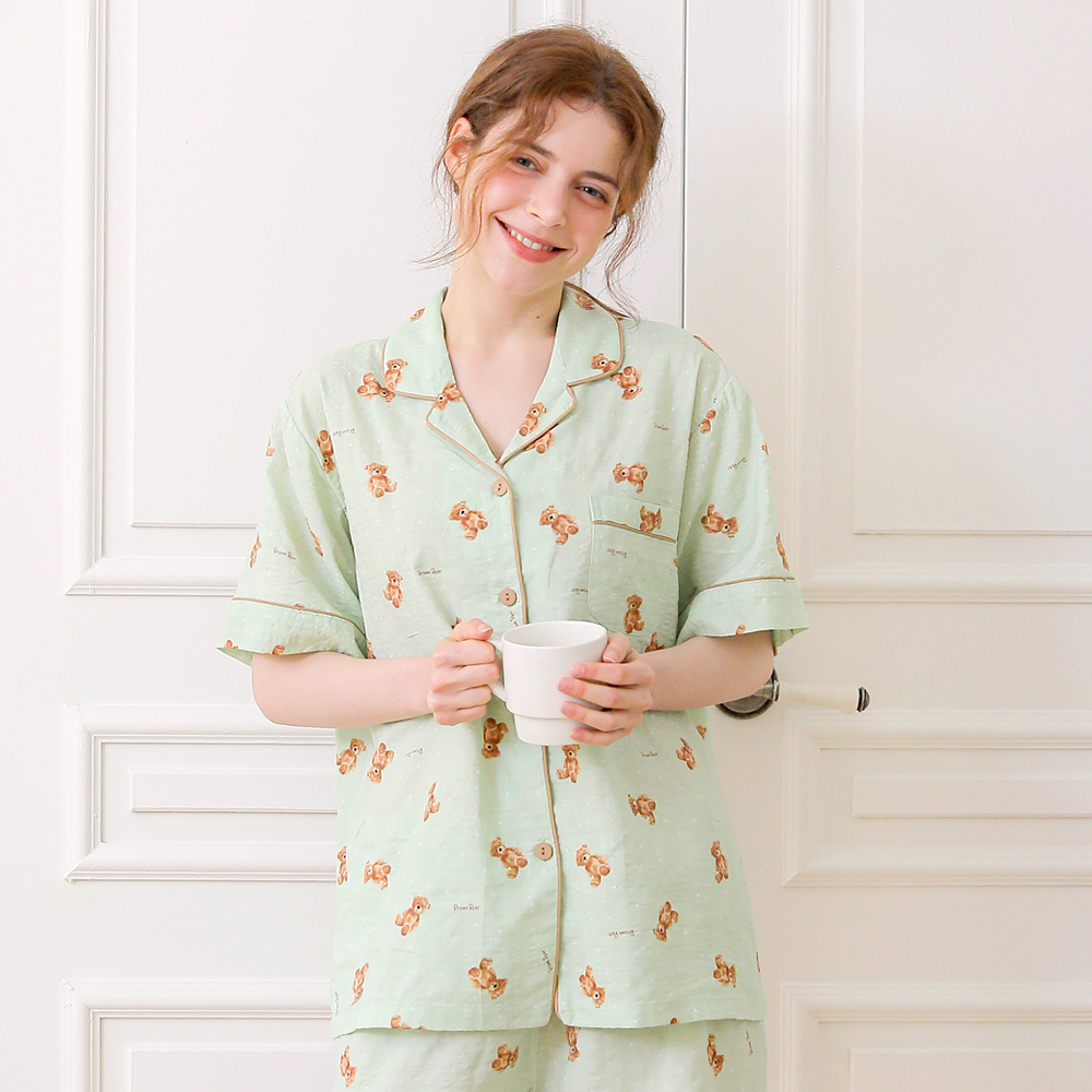 커플 빅사이즈 잠옷 여성 남성 홈웨어 곰돌이2 25S309-409 - 상세 이미지 4
