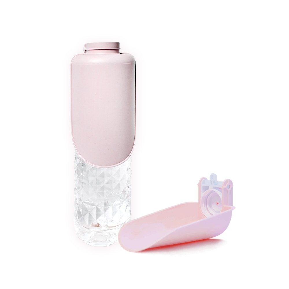 몽모아티 강아지 펫텀블러 보틀캡 반려견 휴대용 급수기 산책용 물컵 물그릇 휴대용 핑크 - 상세 이미지 3