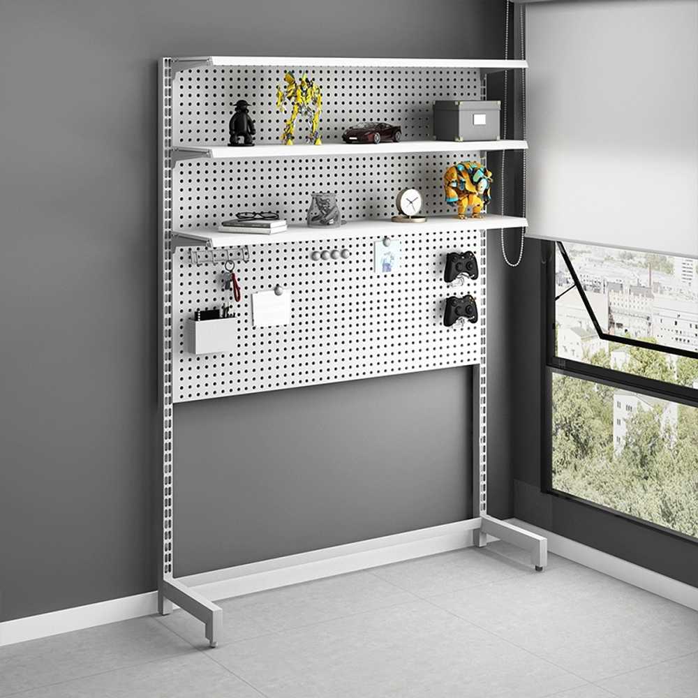 스탠딩 타공 보드판 사무실 책상 철제 공구걸이대 86x39x195 - 상세 이미지 5