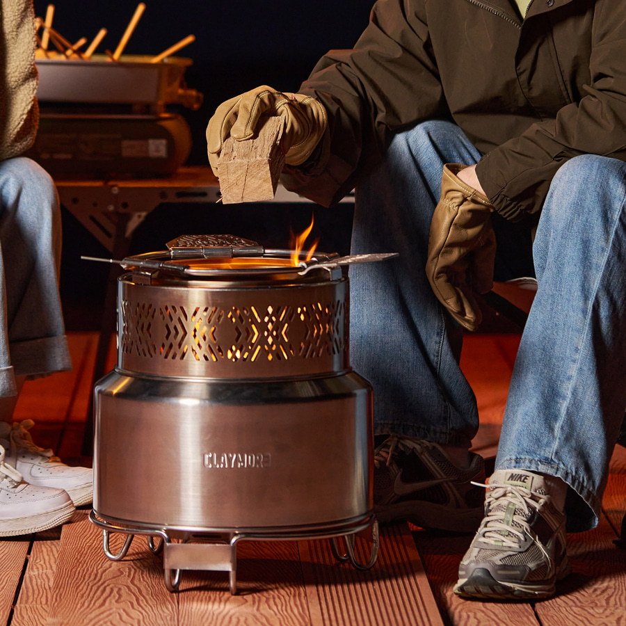 크레모아 아르더 33 캠핑 화로대 불멍 스텐그리들 이중연소 바베큐그릴 접이식 휴대용 가방 포함