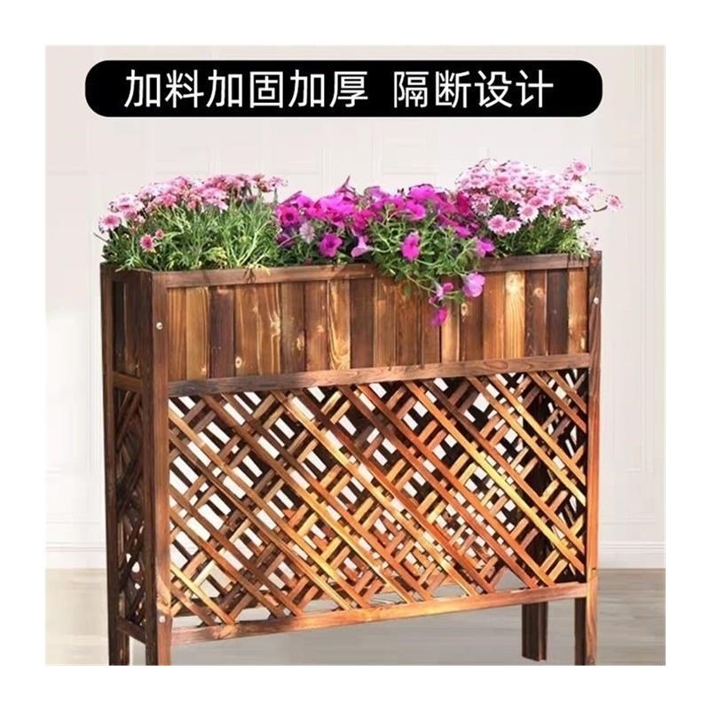 우드 화분파티션 카페 나무 인테리어 공간 칸막이 100x90x25 탄화 - 상세 이미지 2