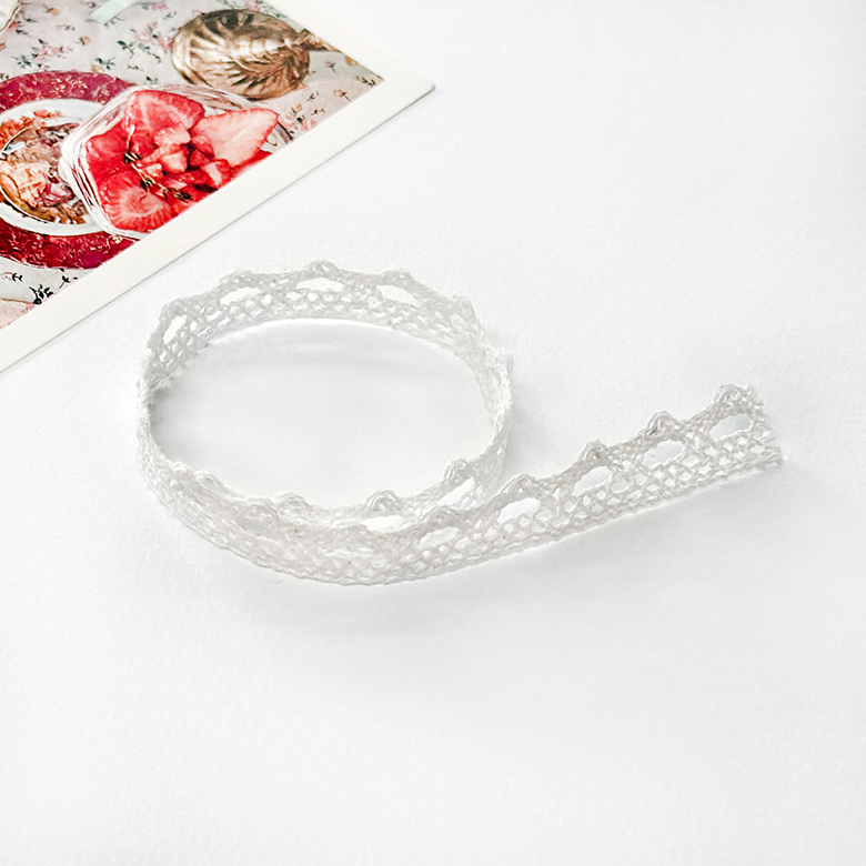 (대용량 10마) 1.1cm 토숀레이스 면레이스 장식레이스 밑단용 레이스 스칼랩레이스 (900cm) - 상세 이미지 4