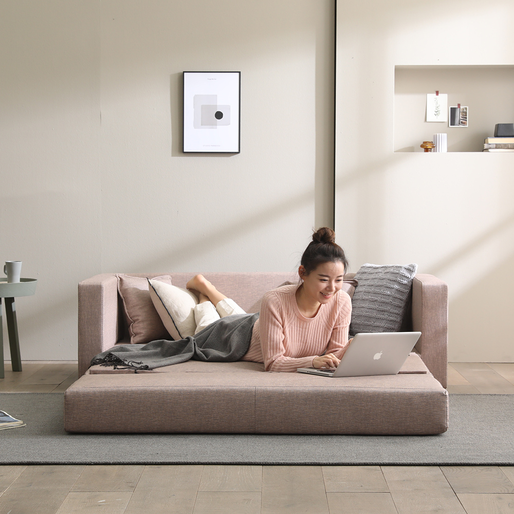 장인가구 제프 아쿠아텍스 2인용 접이식 소파베드