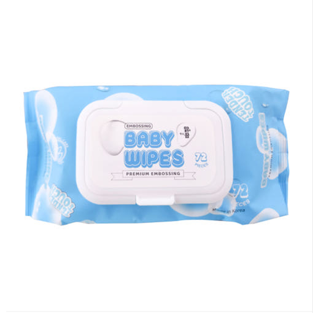 맑끔 베이비 대용량 엠보싱 캡형 물티슈 72매x12팩 도톰한 두꺼운 신생아 아기물티슈