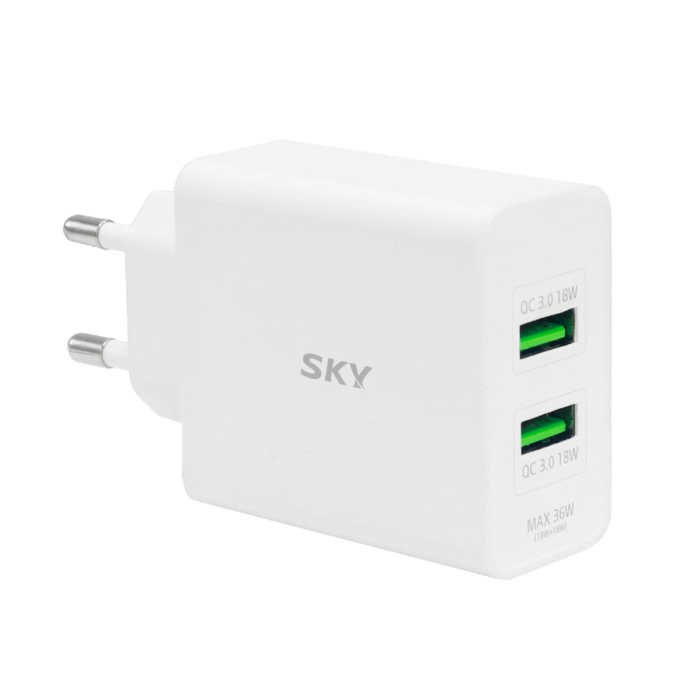 필 Q2 36W QC3.0 고속충전 2포트 충전기 어댑터 화이트