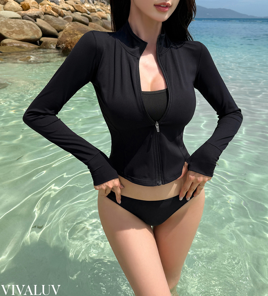 [MADE][S,M]허리 잘록 집업 래쉬가드[여름/수영복/크롭/섹시/커버업/비키니/긴팔/핑거홀/워터파크/스노클링] SW20272F 상세 이미지 44